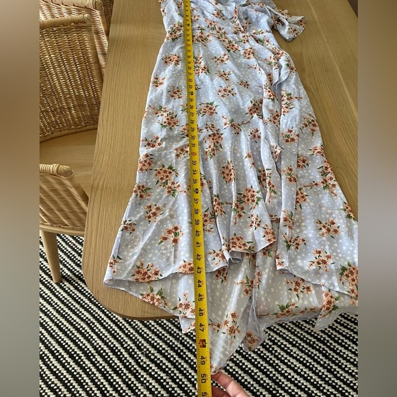 Lulu’s|Cairo Periwinkle Floral Print Ruffled Midi Dress,Polka Dot•Super Cute🫶🏻 - Picture 15 of 16